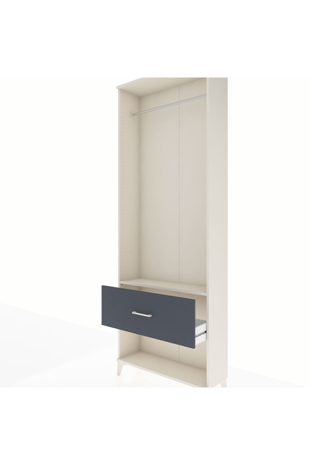 Arges Dolap Tek Raflı Tek Çekmeceli Tek Askılı 88x30x243 - S33M312V2A