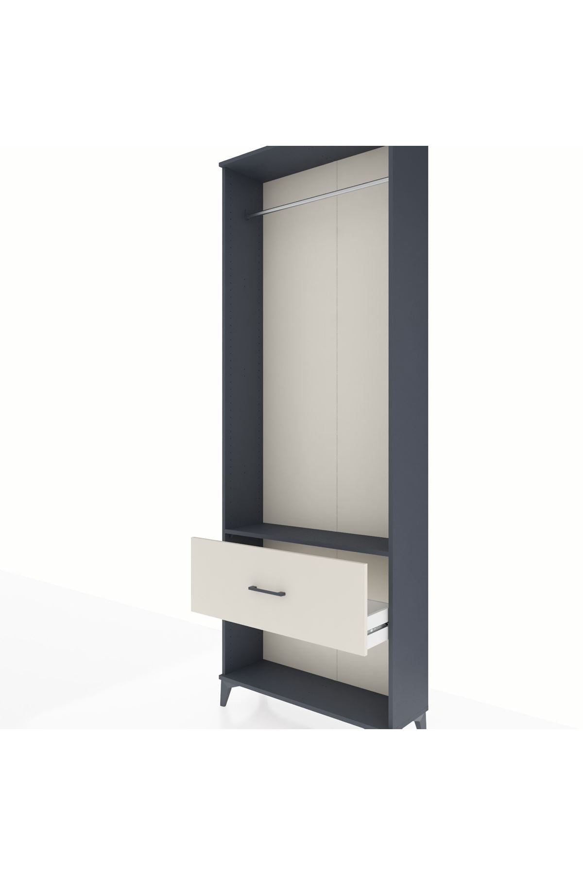 Arges Dolap Tek Raflı Tek Çekmeceli Tek Askılı 88x30x243 - S33M312V4A