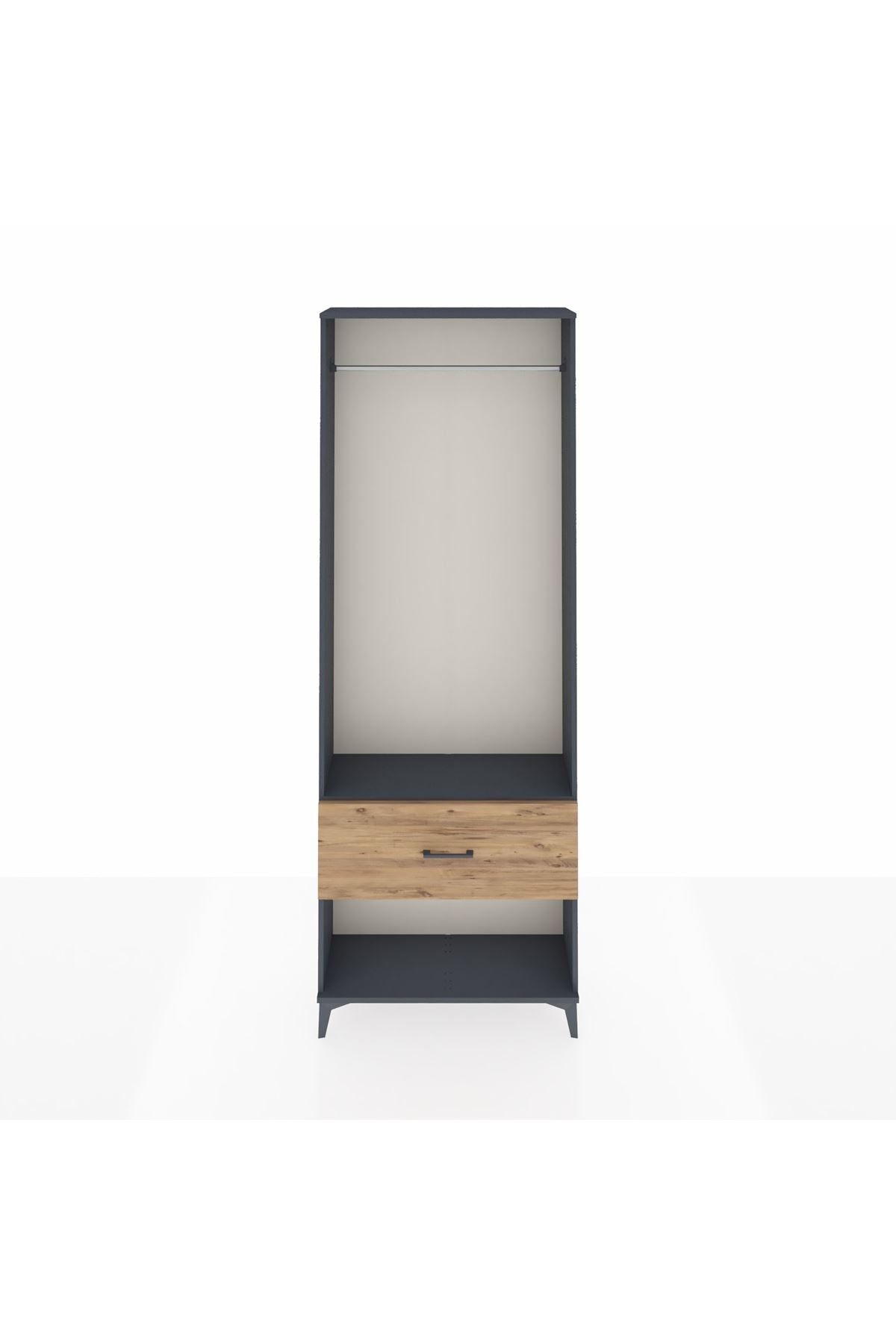 Arges Dolap Tek Raflı Tek Çekmeceli Tek Askılı 88x30x243 - S33M312V6A