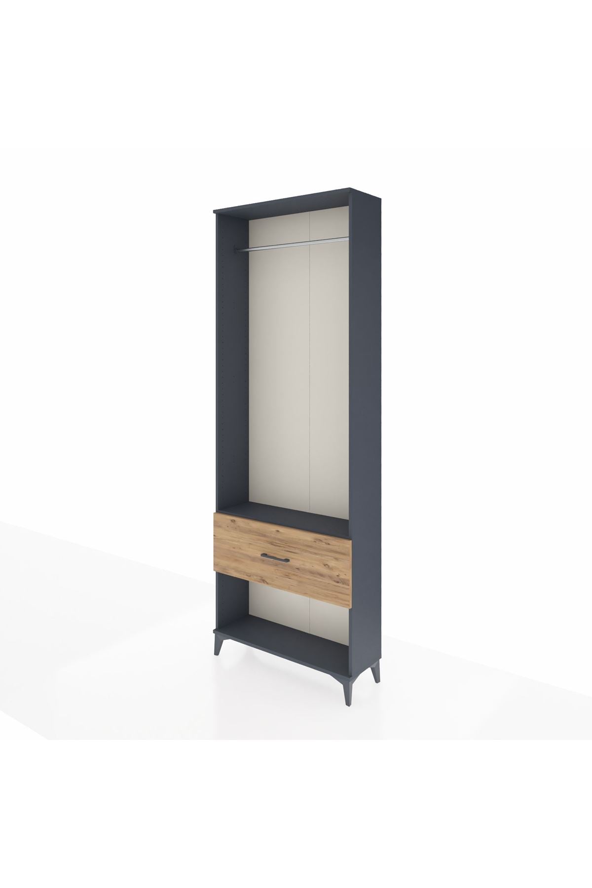 Arges Dolap Tek Raflı Tek Çekmeceli Tek Askılı 88x30x243 - S33M312V6A