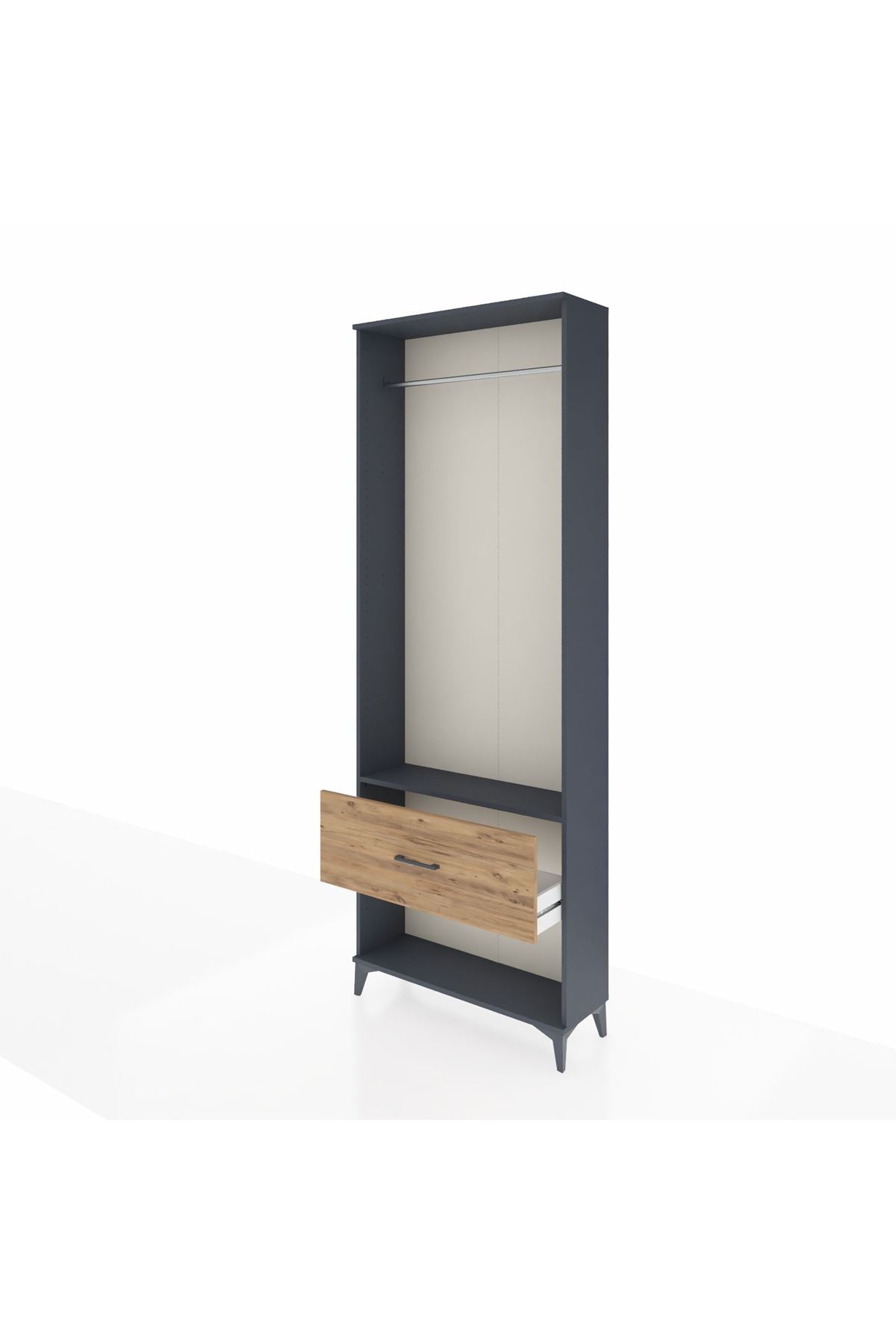 Arges Dolap Tek Raflı Tek Çekmeceli Tek Askılı 88x30x243 - S33M312V6A