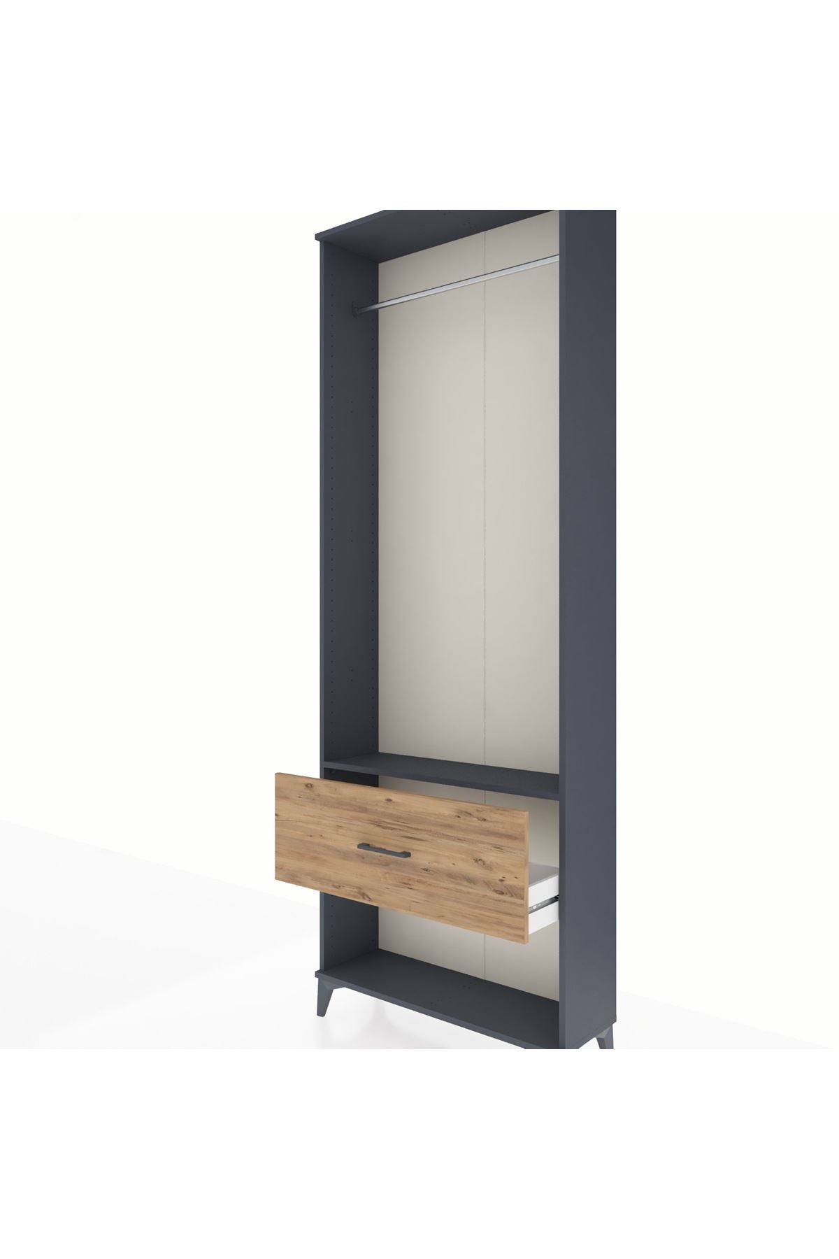 Arges Dolap Tek Raflı Tek Çekmeceli Tek Askılı 88x30x243 - S33M312V6A