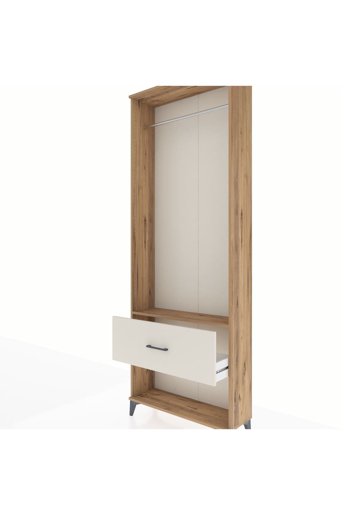 Arges Dolap Tek Raflı Tek Çekmeceli Tek Askılı 88x30x243 - S33M312V7A