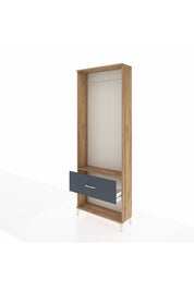 Arges Dolap Tek Raflı Tek Çekmeceli Tek Askılı 88x30x243 - S33M312V8A