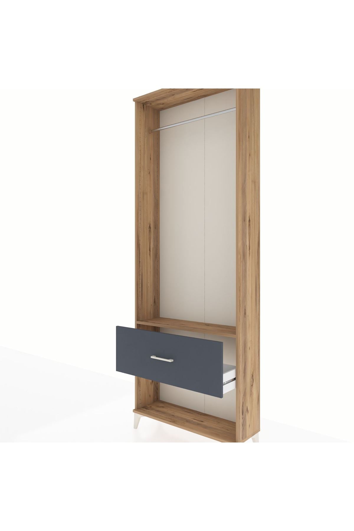 Arges Dolap Tek Raflı Tek Çekmeceli Tek Askılı 88x30x243 - S33M312V8A