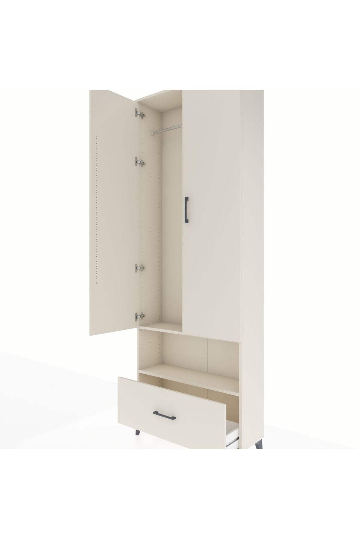 Arges Dolap 2 Raflı Tek Çekmeceli Tek Askılı 88x30x243 - S33M313V1A
