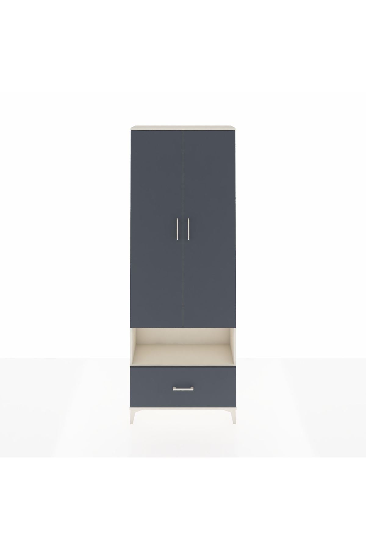 Arges Dolap 2 Raflı Tek Çekmeceli Tek Askılı 88x30x243 - S33M313V2A