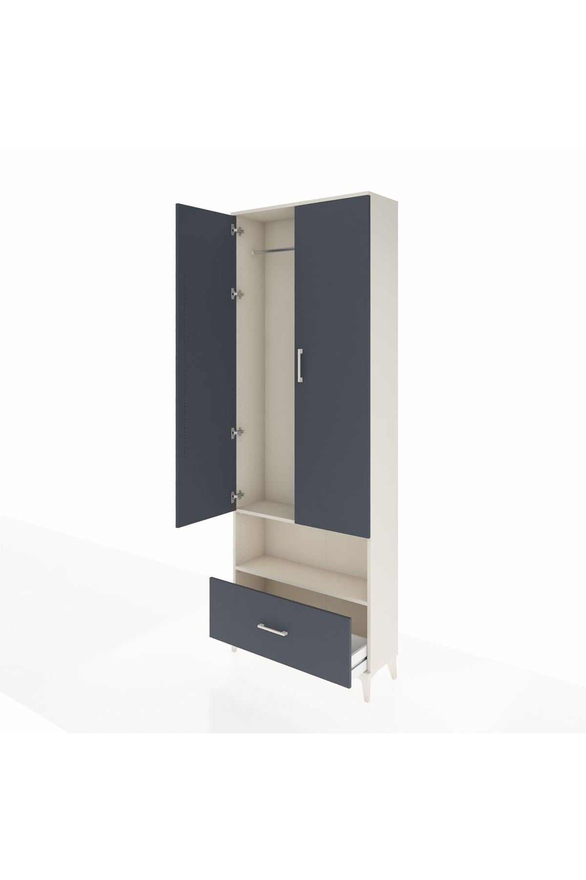 Arges Dolap 2 Raflı Tek Çekmeceli Tek Askılı 88x30x243 - S33M313V2A