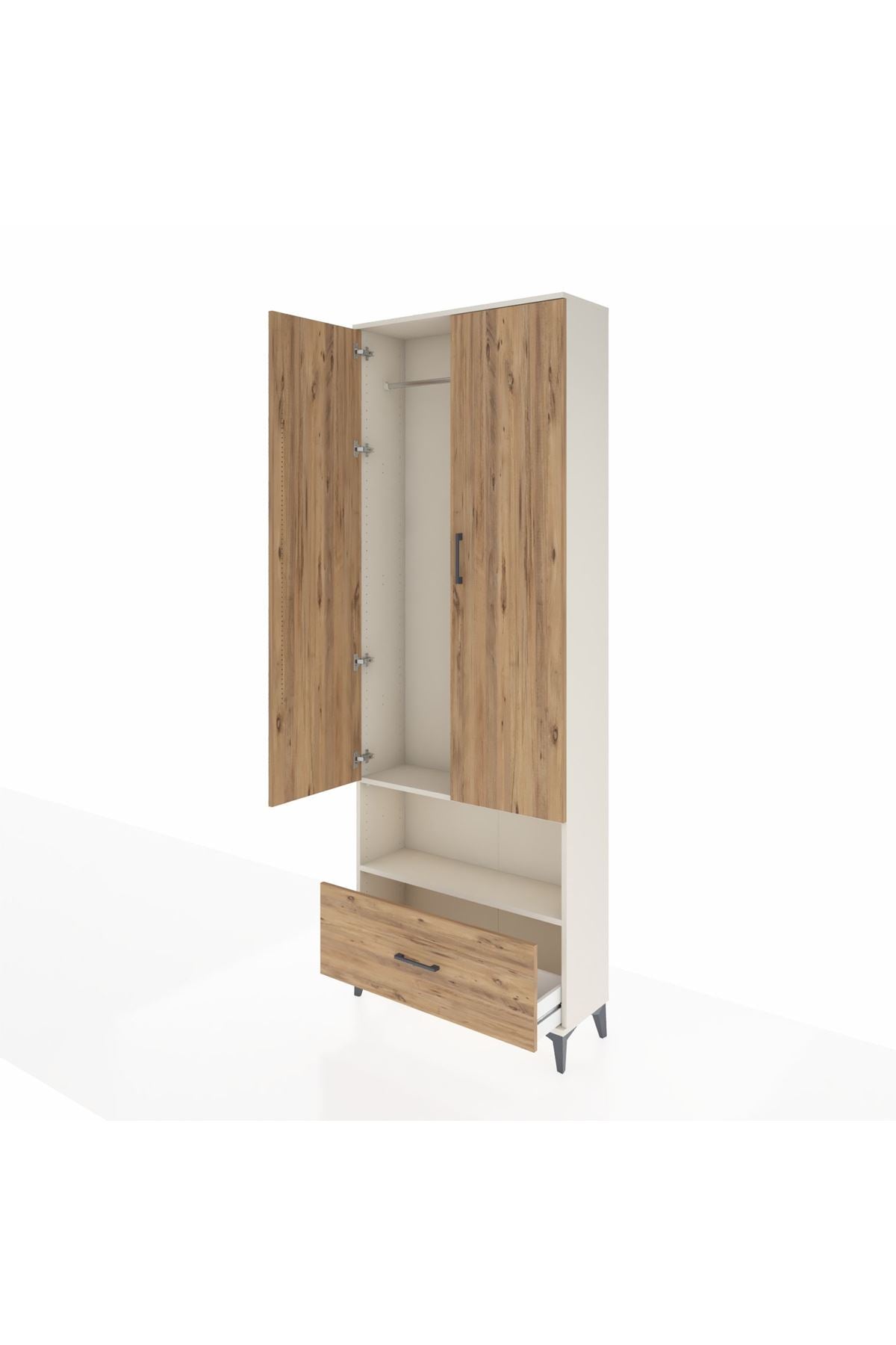 Arges Dolap 2 Raflı Tek Çekmeceli Tek Askılı 88x30x243 - S33M313V3A