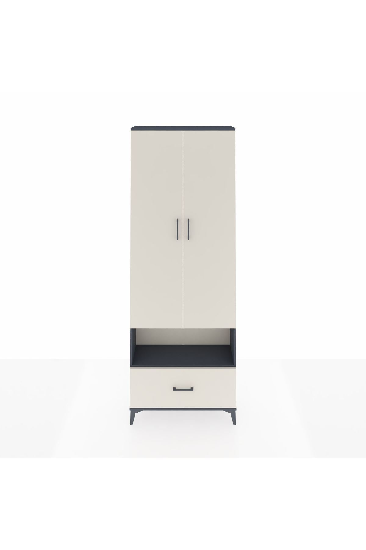 Arges Dolap 2 Raflı Tek Çekmeceli Tek Askılı 88x30x243 - S33M313V4A