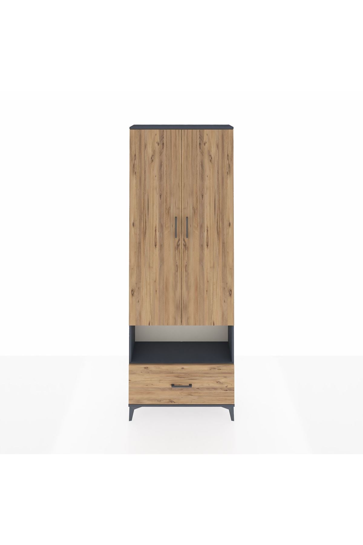Arges Dolap 2 Raflı Tek Çekmeceli Tek Askılı 88x30x243 - S33M313V6A