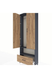 Arges Dolap 2 Raflı Tek Çekmeceli Tek Askılı 88x30x243 - S33M313V6A