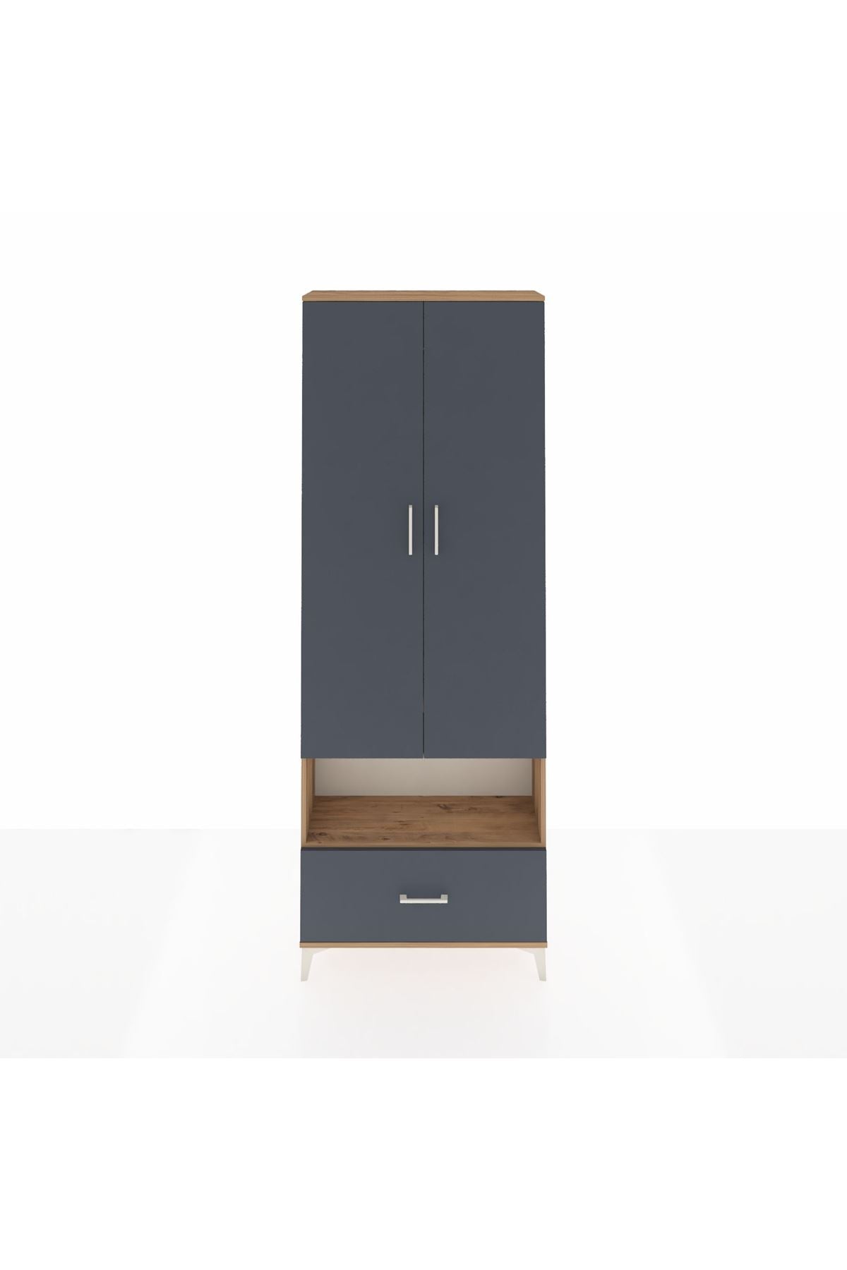 Arges Dolap 2 Raflı Tek Çekmeceli Tek Askılı 88x30x243 - S33M313V8A
