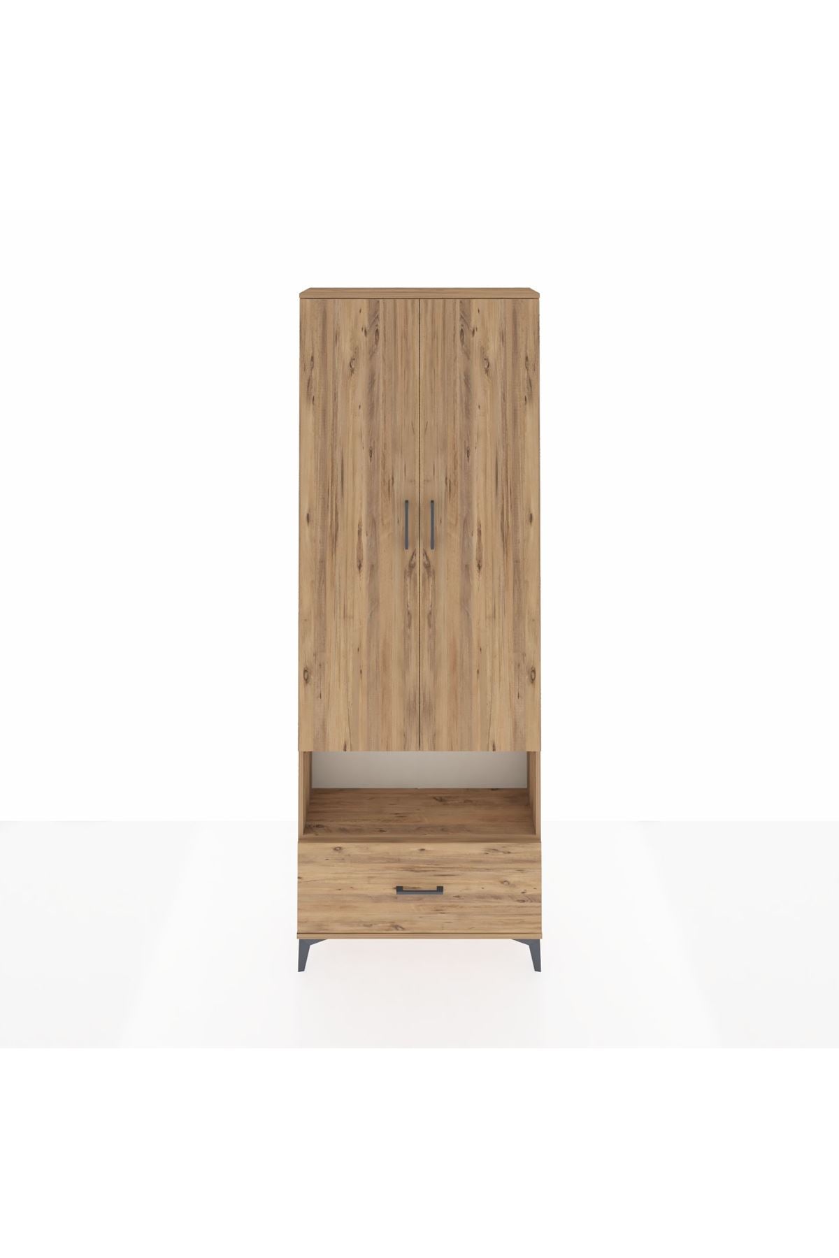 Arges Dolap 2 Raflı Tek Çekmeceli Tek Askılı 88x30x243 - S33M313V9A
