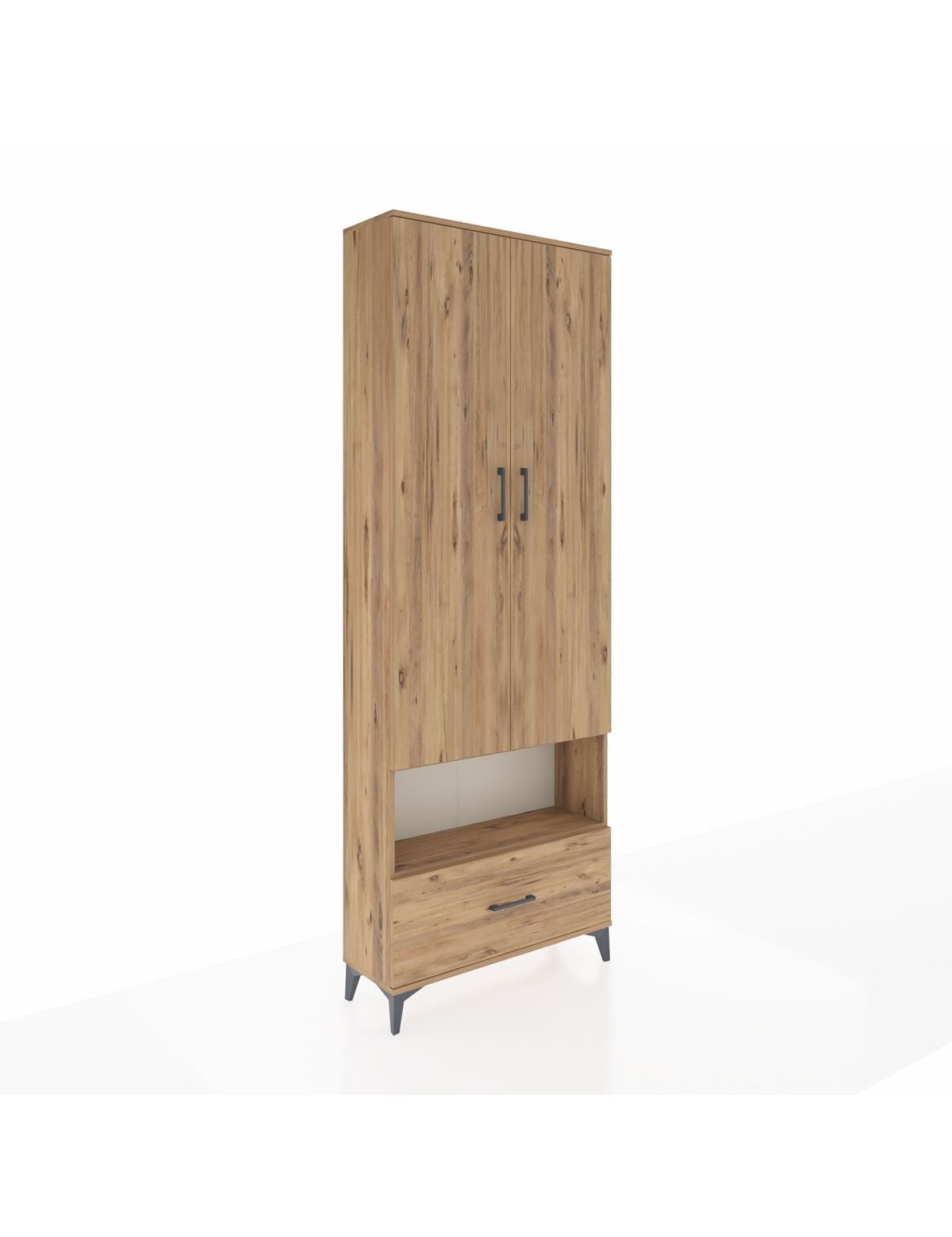 Arges Dolap 2 Raflı Tek Çekmeceli Tek Askılı 88x30x243 - S33M313V9A