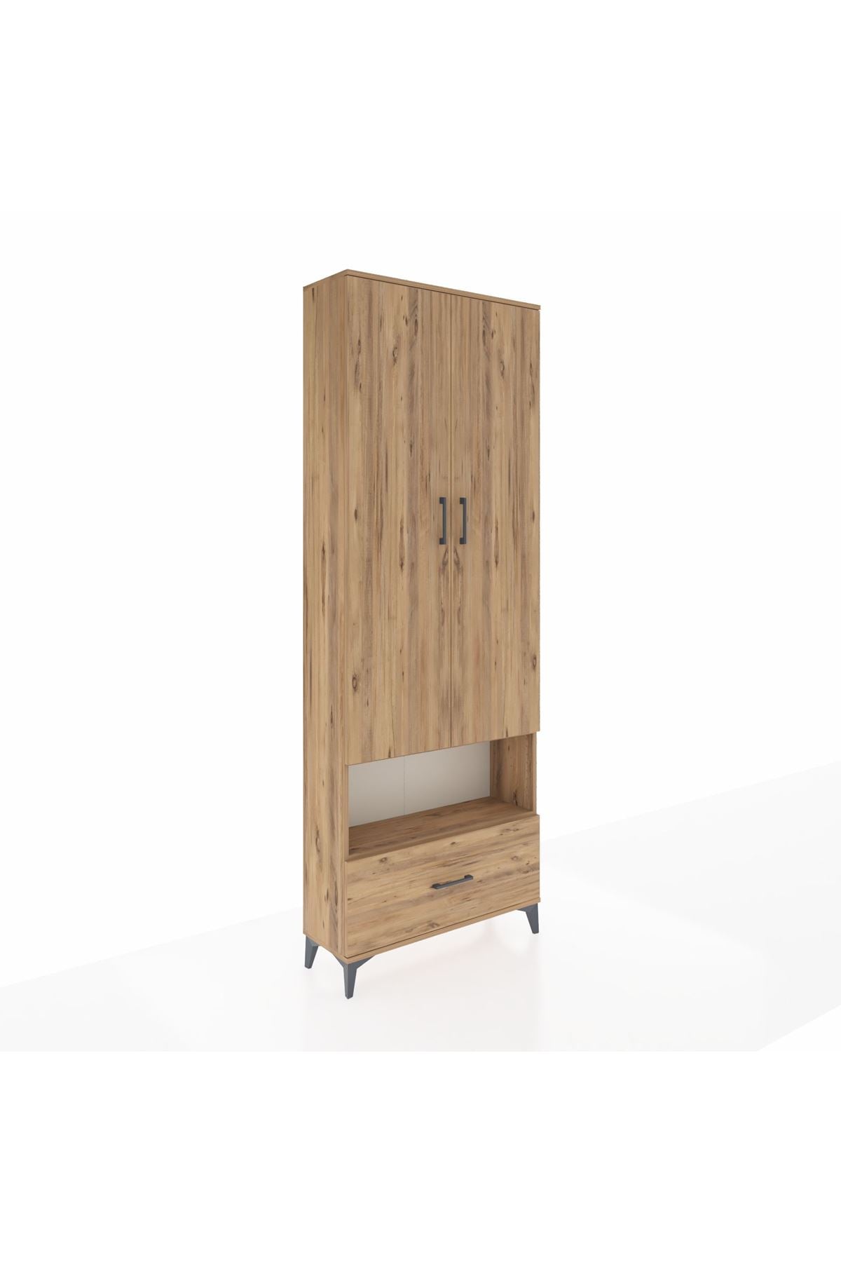 Arges Dolap 2 Raflı Tek Çekmeceli Tek Askılı 88x30x243 - S33M313V9A