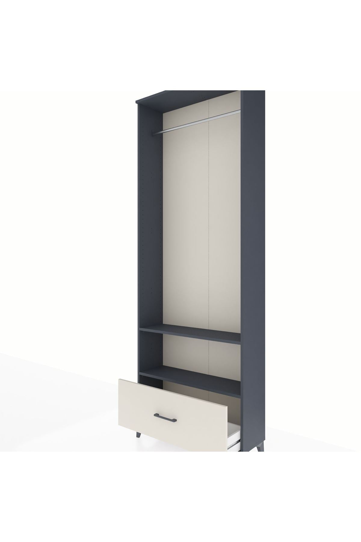 Arges Dolap 2 Raflı Tek Çekmeceli Tek Askılı 88x30x243 - S33M314V4A