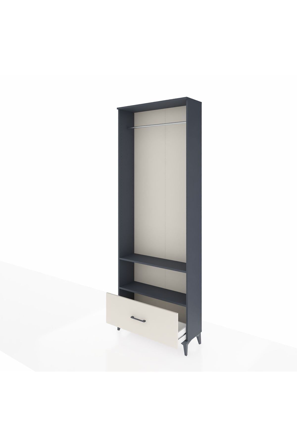 Arges Dolap 2 Raflı Tek Çekmeceli Tek Askılı 88x30x243 - S33M314V4A