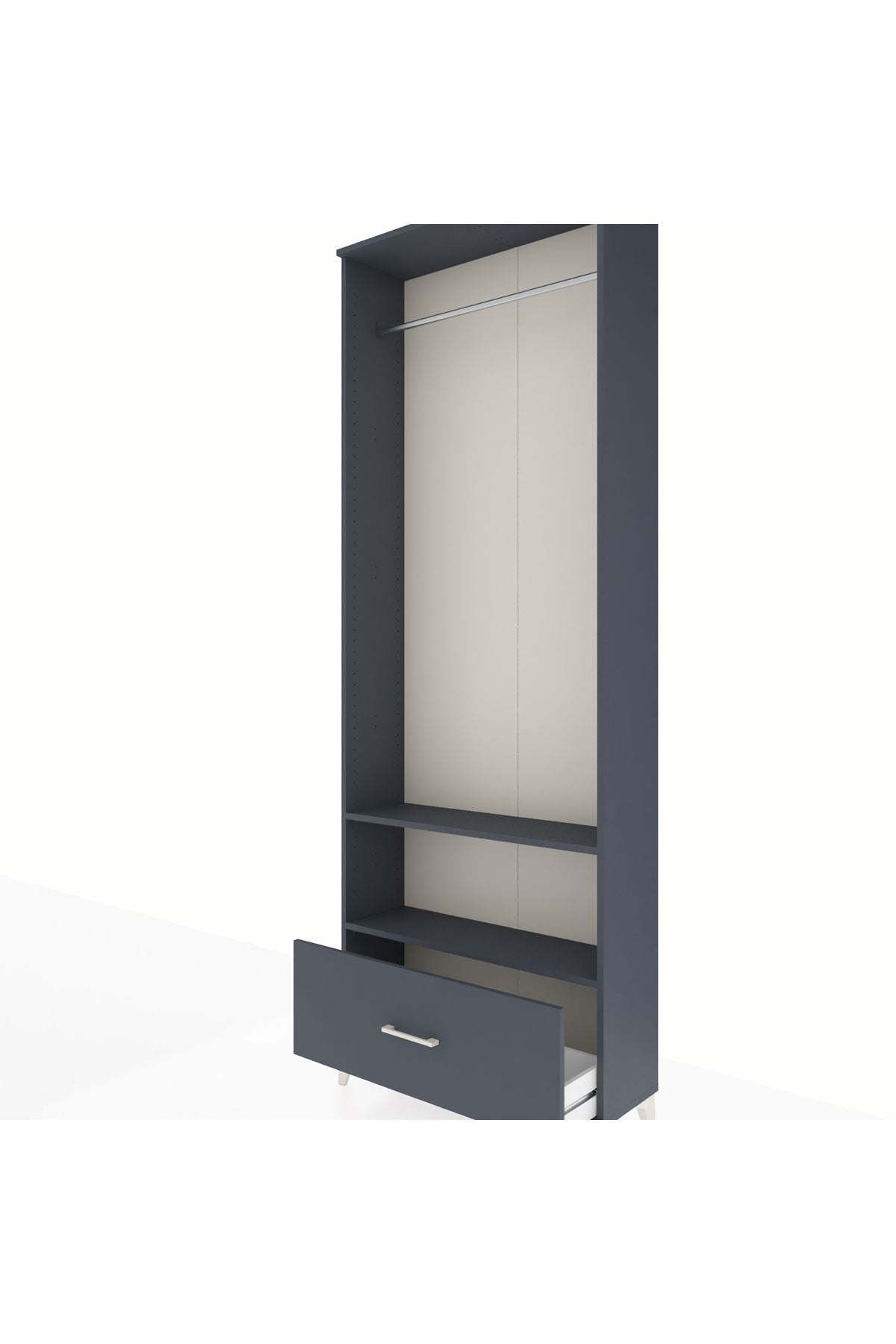 Arges Dolap 2 Raflı Tek Çekmeceli Tek Askılı 88x30x243 - S33M314V5A