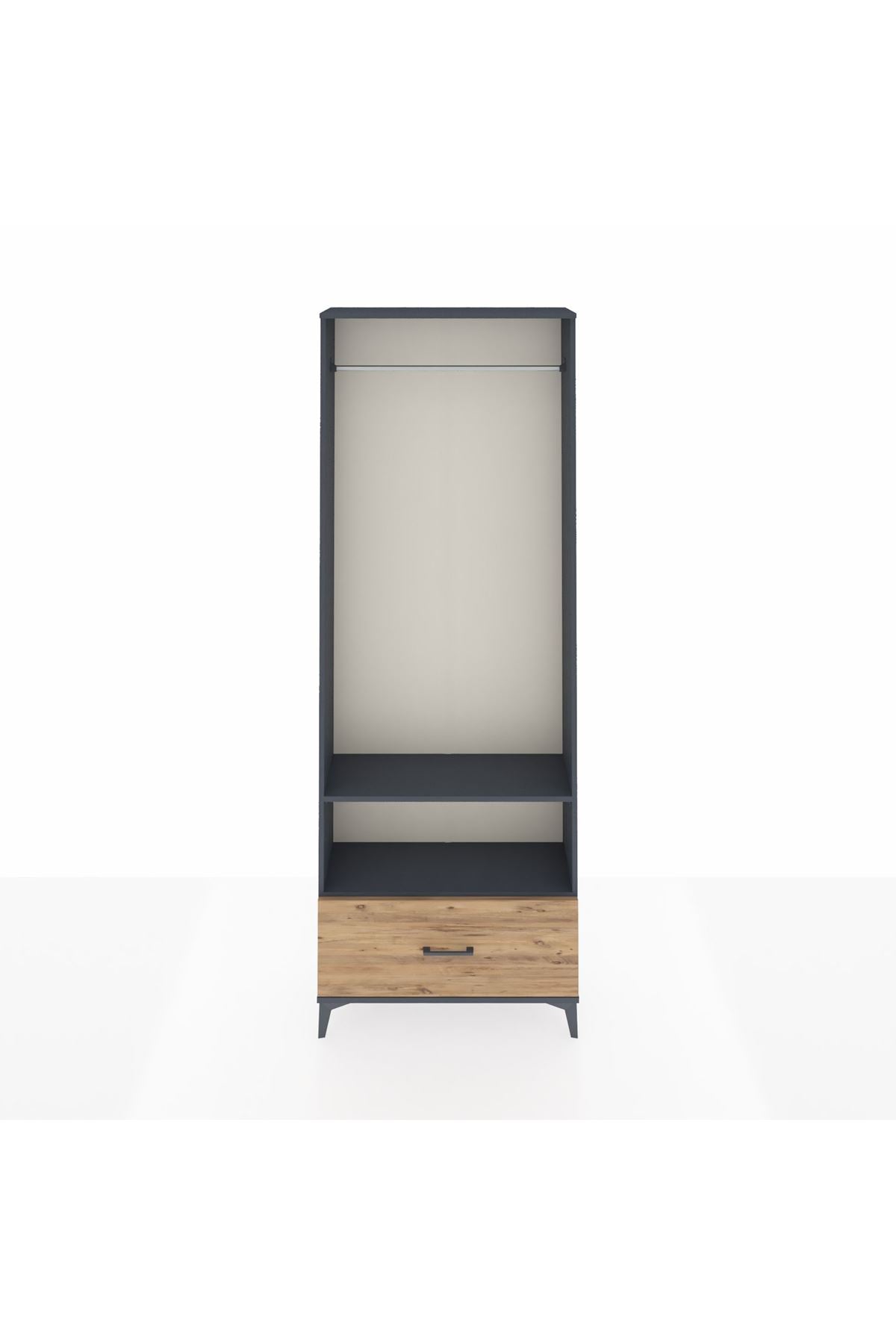 Arges Dolap 2 Raflı Tek Çekmeceli Tek Askılı 88x30x243 - S33M314V6A