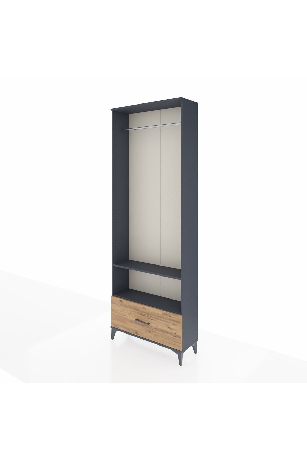 Arges Dolap 2 Raflı Tek Çekmeceli Tek Askılı 88x30x243 - S33M314V6A