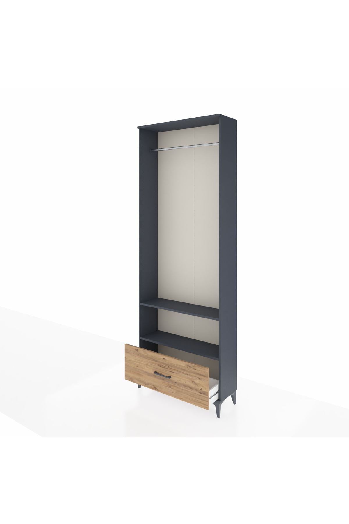 Arges Dolap 2 Raflı Tek Çekmeceli Tek Askılı 88x30x243 - S33M314V6A