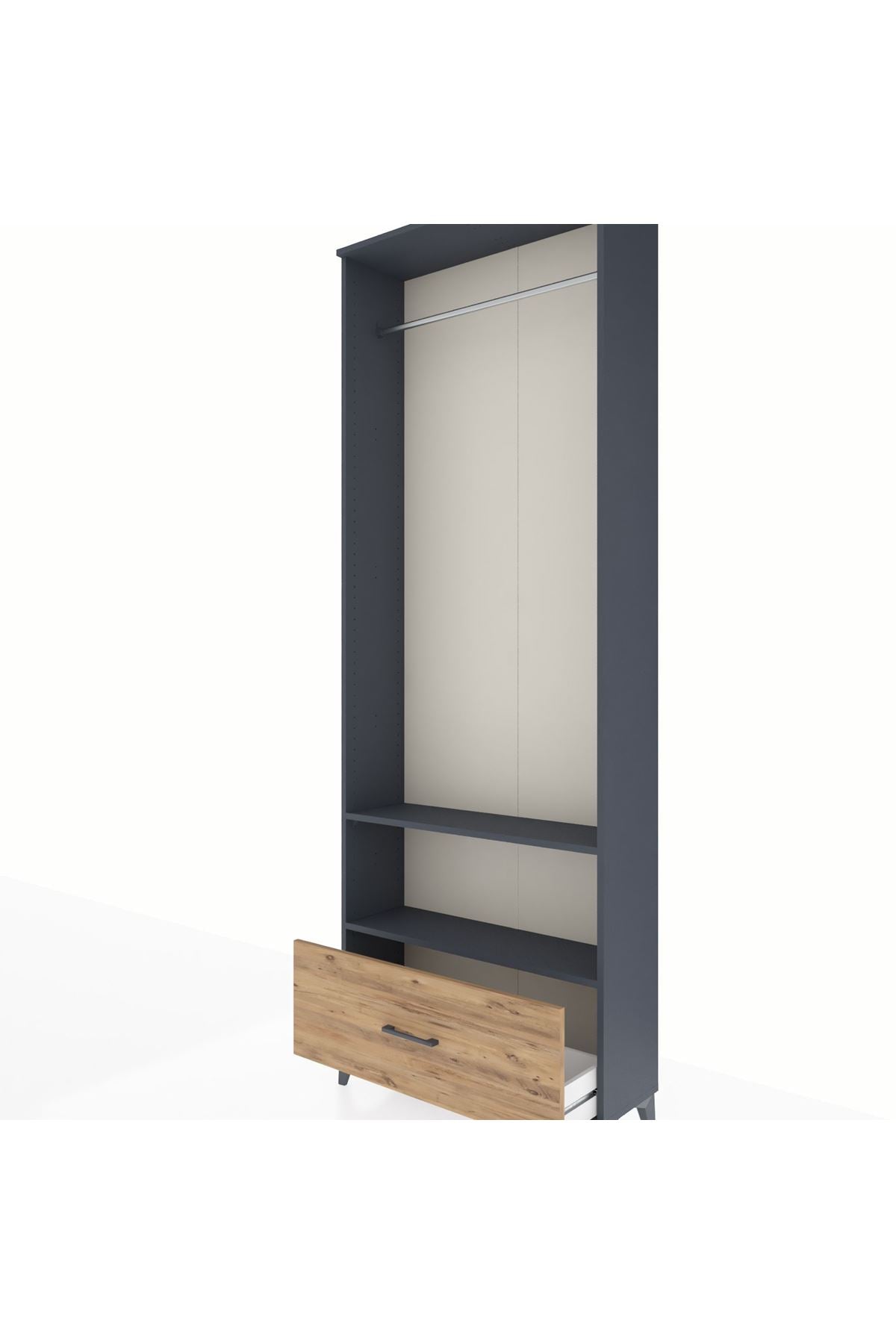 Arges Dolap 2 Raflı Tek Çekmeceli Tek Askılı 88x30x243 - S33M314V6A