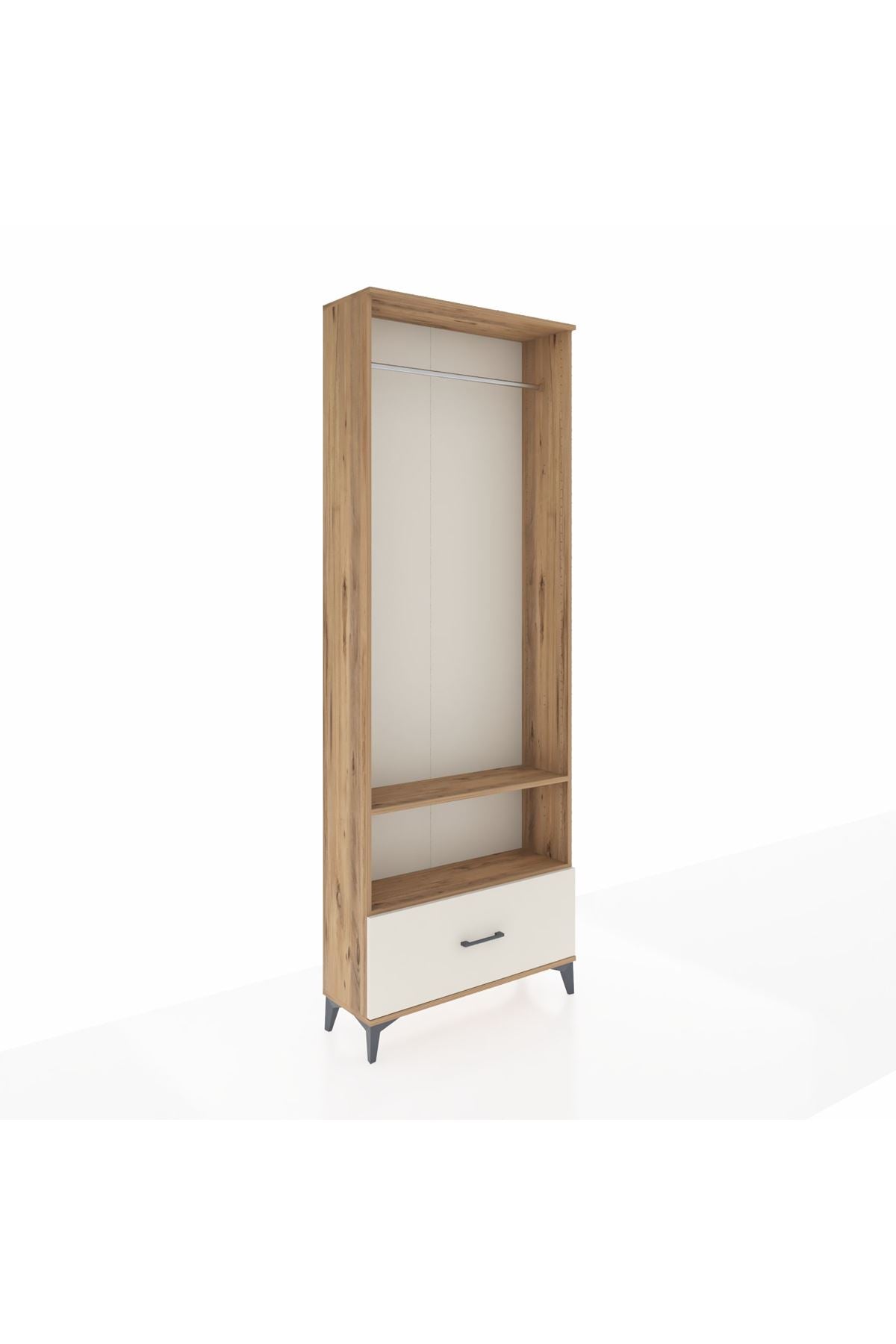 Arges Dolap 2 Raflı Tek Çekmeceli Tek Askılı 88x30x243 - S33M314V7A