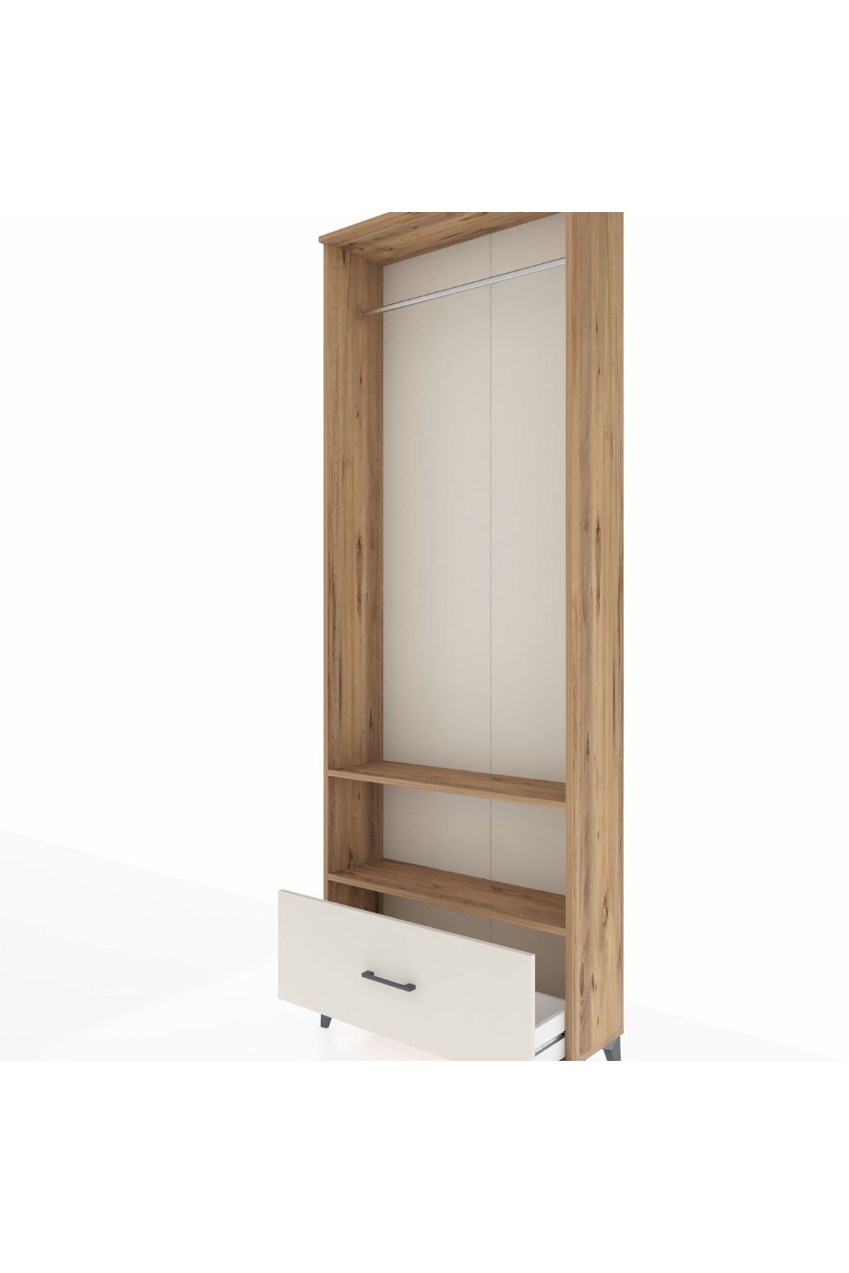 Arges Dolap 2 Raflı Tek Çekmeceli Tek Askılı 88x30x243 - S33M314V7A