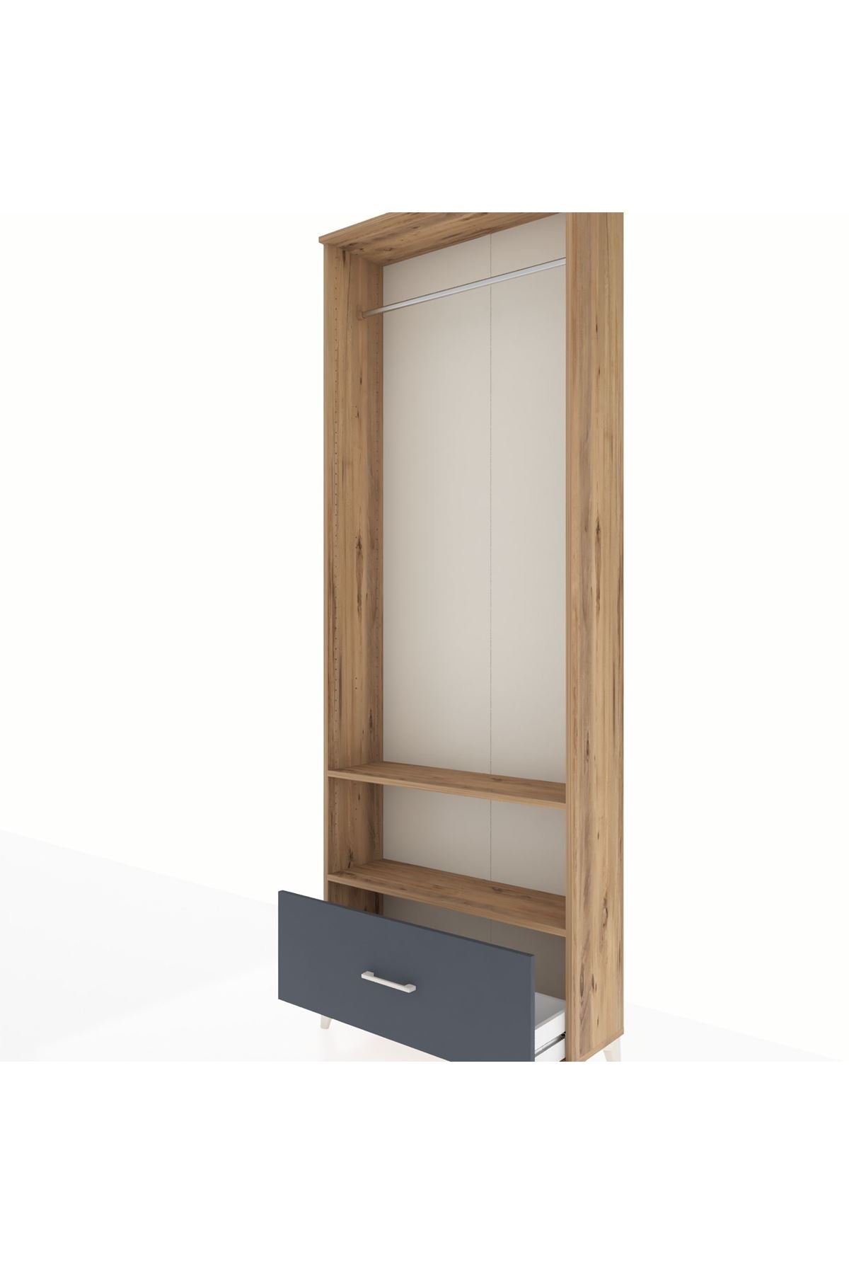 Arges Dolap 2 Raflı Tek Çekmeceli Tek Askılı 88x30x243 - S33M314V8A