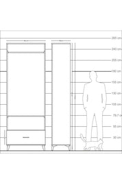 Arges Dolap 2 Raflı Tek Çekmeceli Tek Askılı 88x30x243 - S33M314V8A