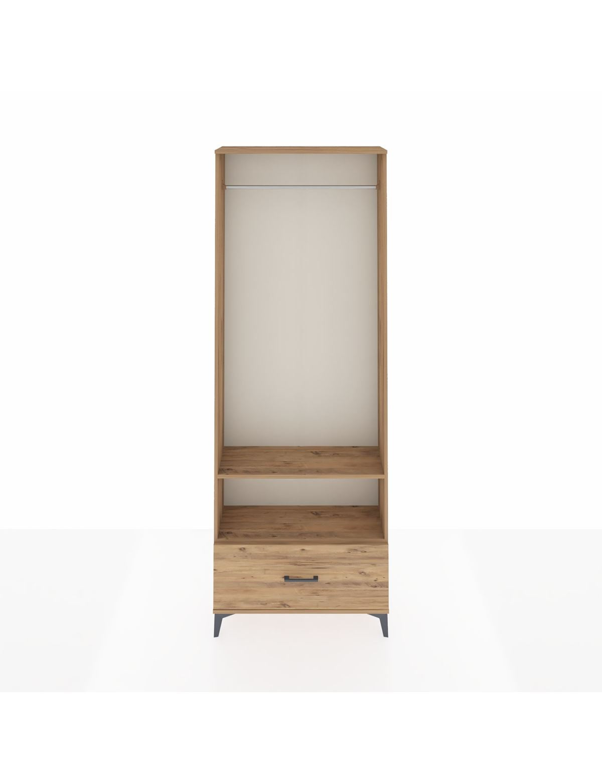 Arges Dolap 2 Raflı Tek Çekmeceli Tek Askılı 88x30x243 - S33M314V9A
