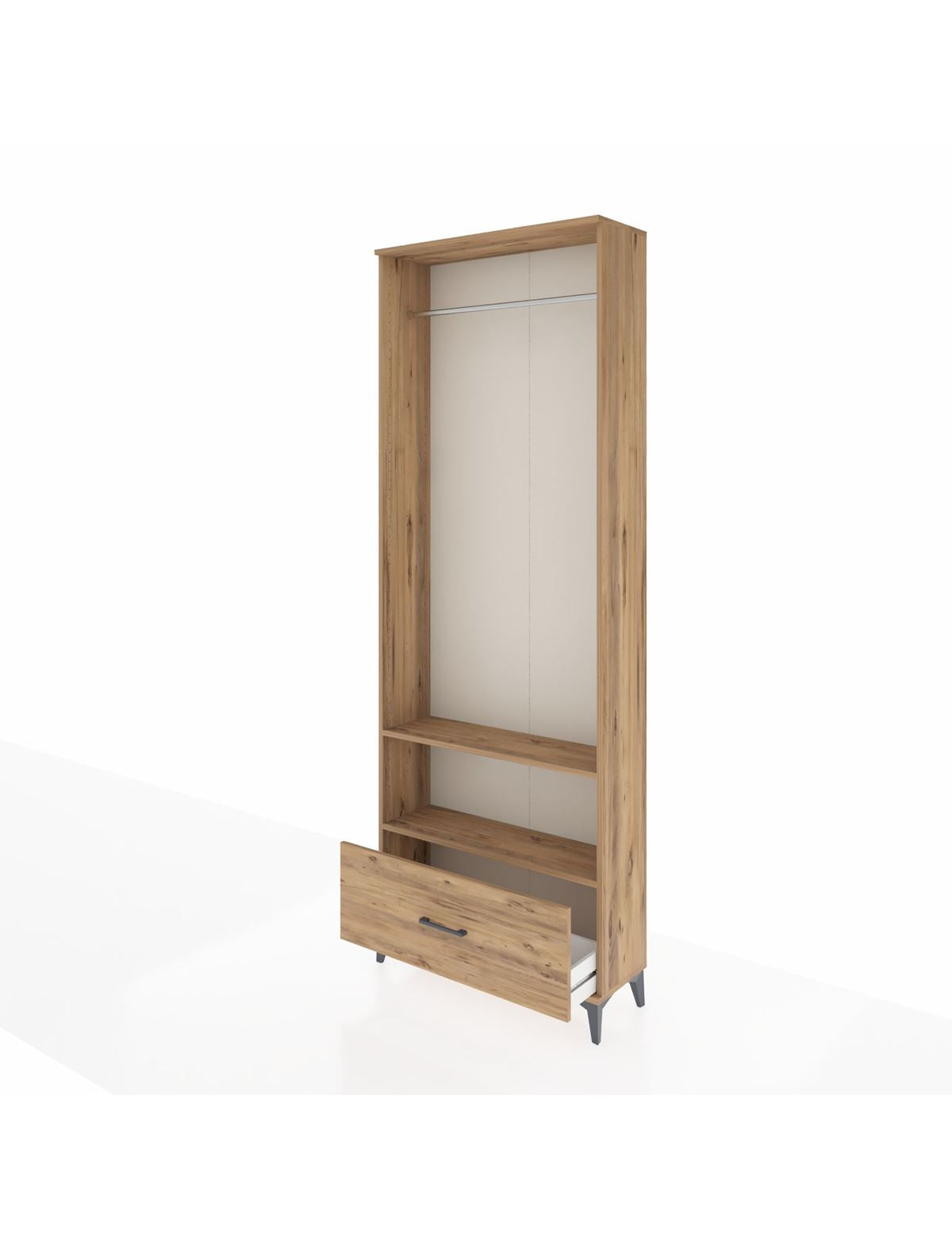 Arges Dolap 2 Raflı Tek Çekmeceli Tek Askılı 88x30x243 - S33M314V9A
