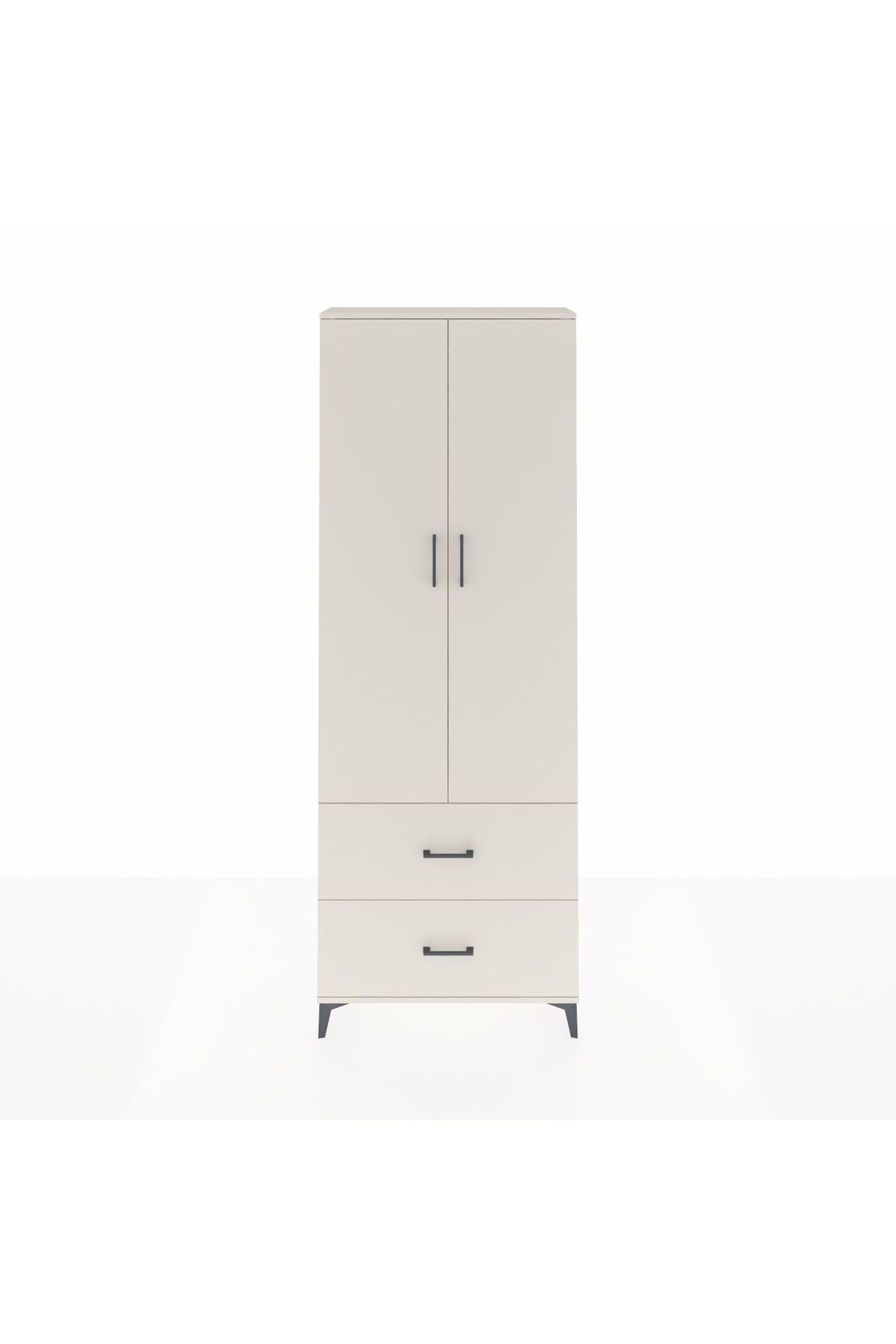 Arges Dolap Tek Raflı 2 Çekmeceli Tek Askılı 88x30x243 - S33M315V1A