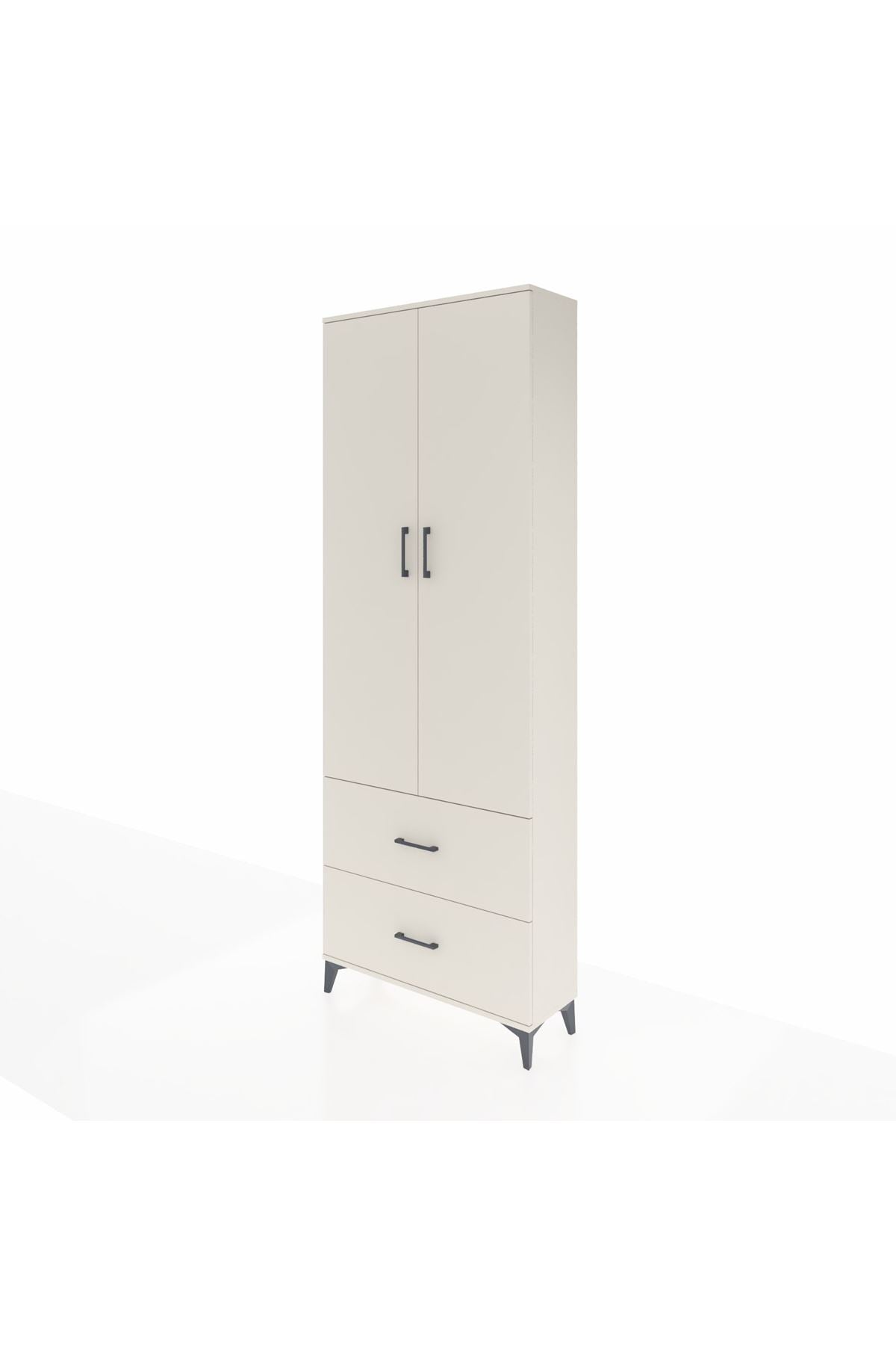 Arges Dolap Tek Raflı 2 Çekmeceli Tek Askılı 88x30x243 - S33M315V1A