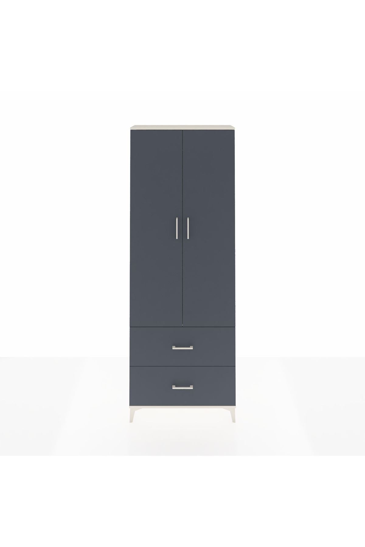 Arges Dolap Tek Raflı 2 Çekmeceli Tek Askılı 88x30x243 - S33M315V2A