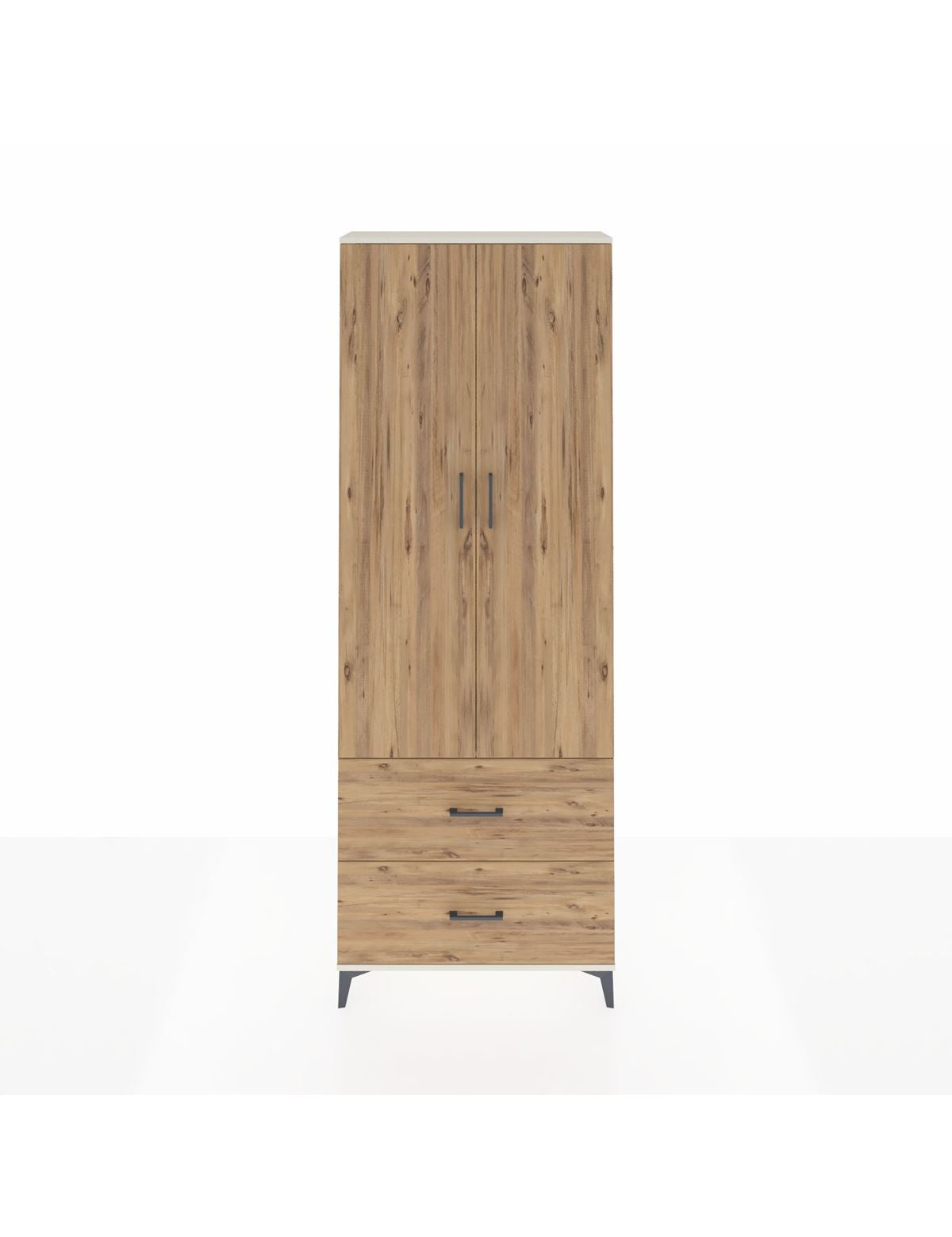 Arges Dolap Tek Raflı 2 Çekmeceli Tek Askılı 88x30x243 - S33M315V3A