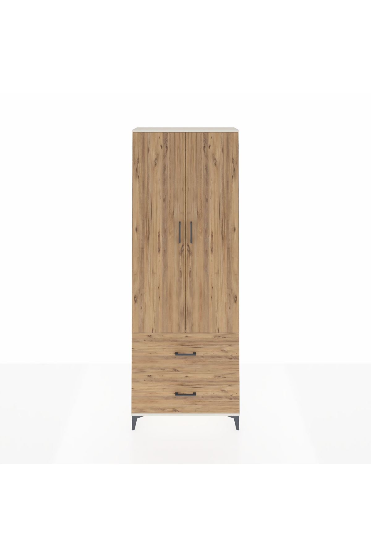 Arges Dolap Tek Raflı 2 Çekmeceli Tek Askılı 88x30x243 - S33M315V3A