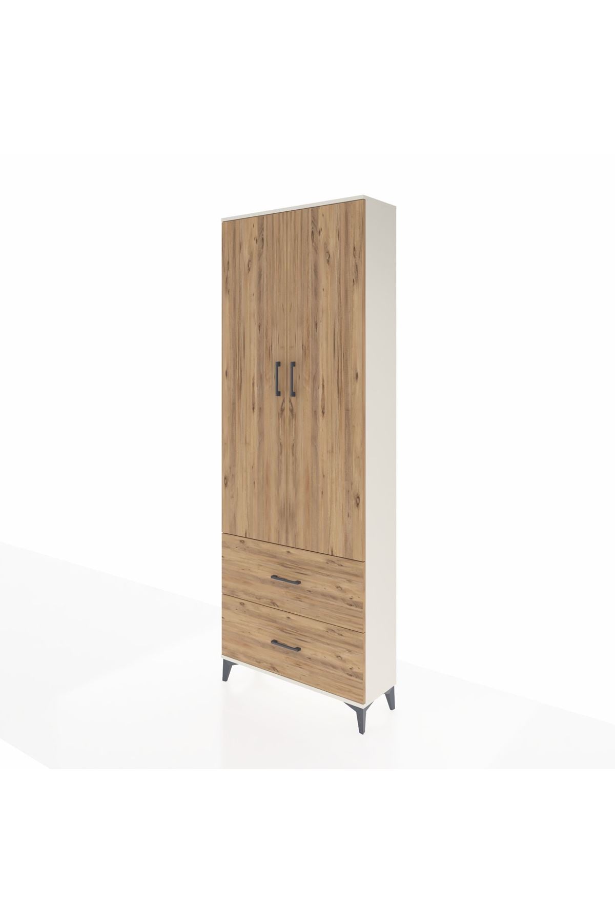 Arges Dolap Tek Raflı 2 Çekmeceli Tek Askılı 88x30x243 - S33M315V3A