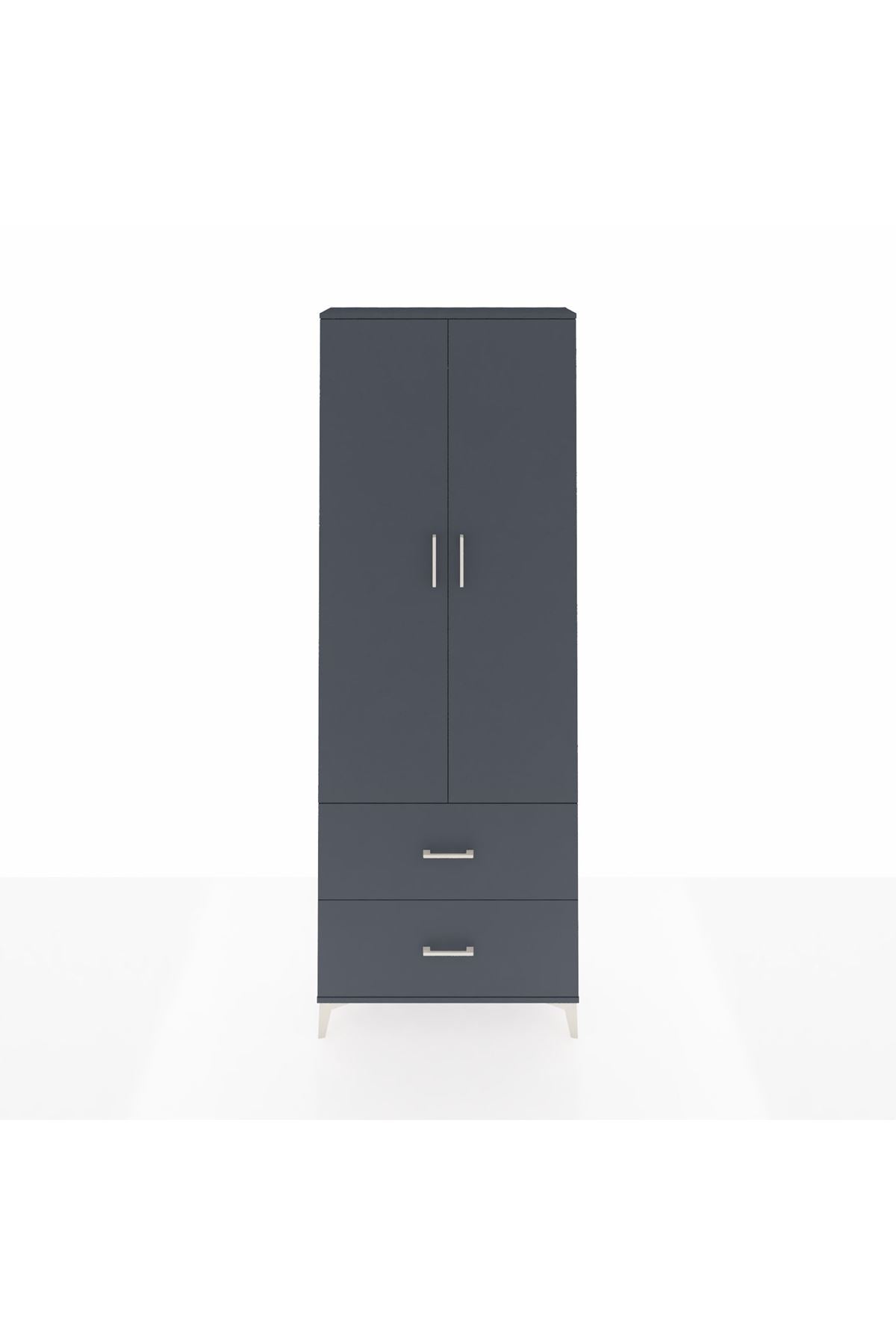 Arges Dolap Tek Raflı 2 Çekmeceli Tek Askılı 88x30x243 - S33M315V5A