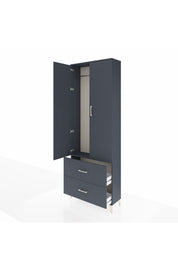 Arges Dolap Tek Raflı 2 Çekmeceli Tek Askılı 88x30x243 - S33M315V5A