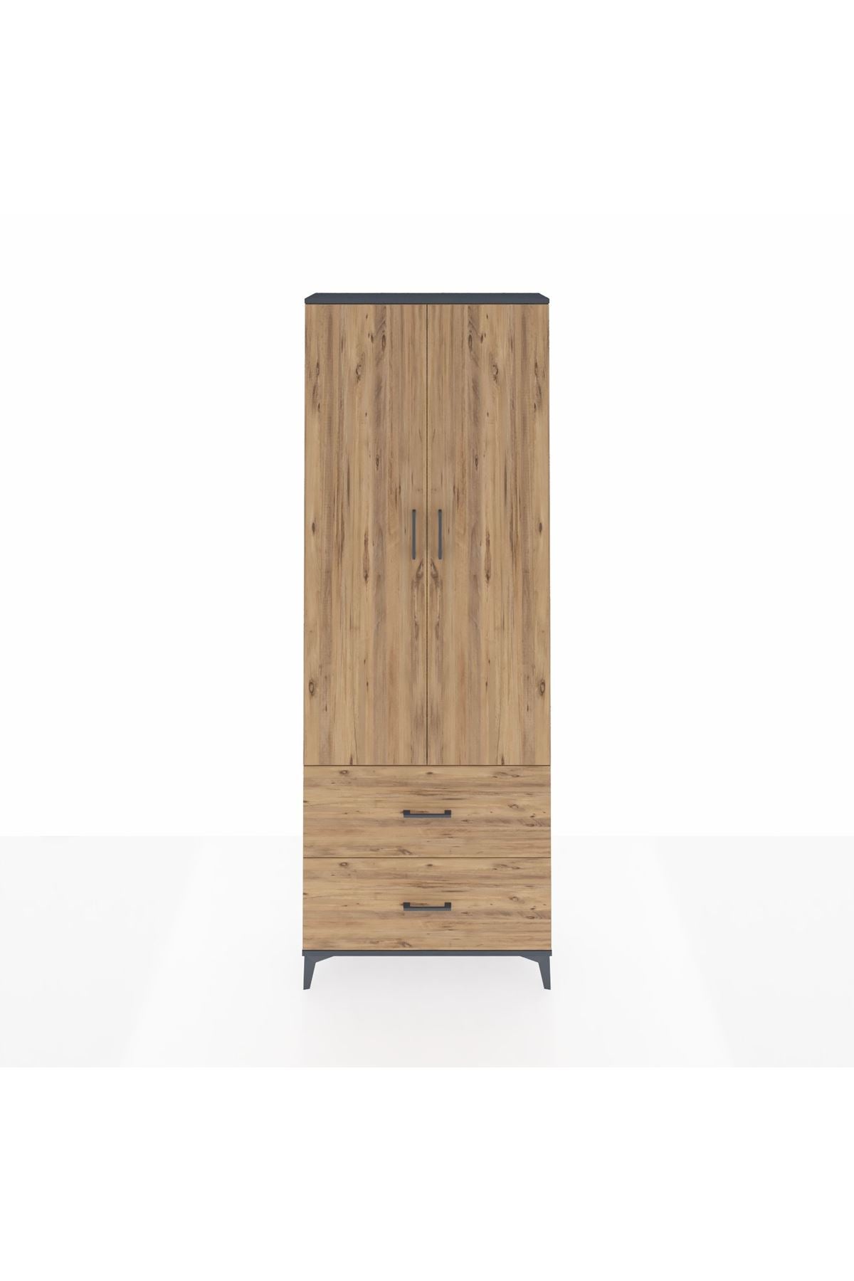 Arges Dolap Tek Raflı 2 Çekmeceli Tek Askılı 88x30x243 - S33M315V6A