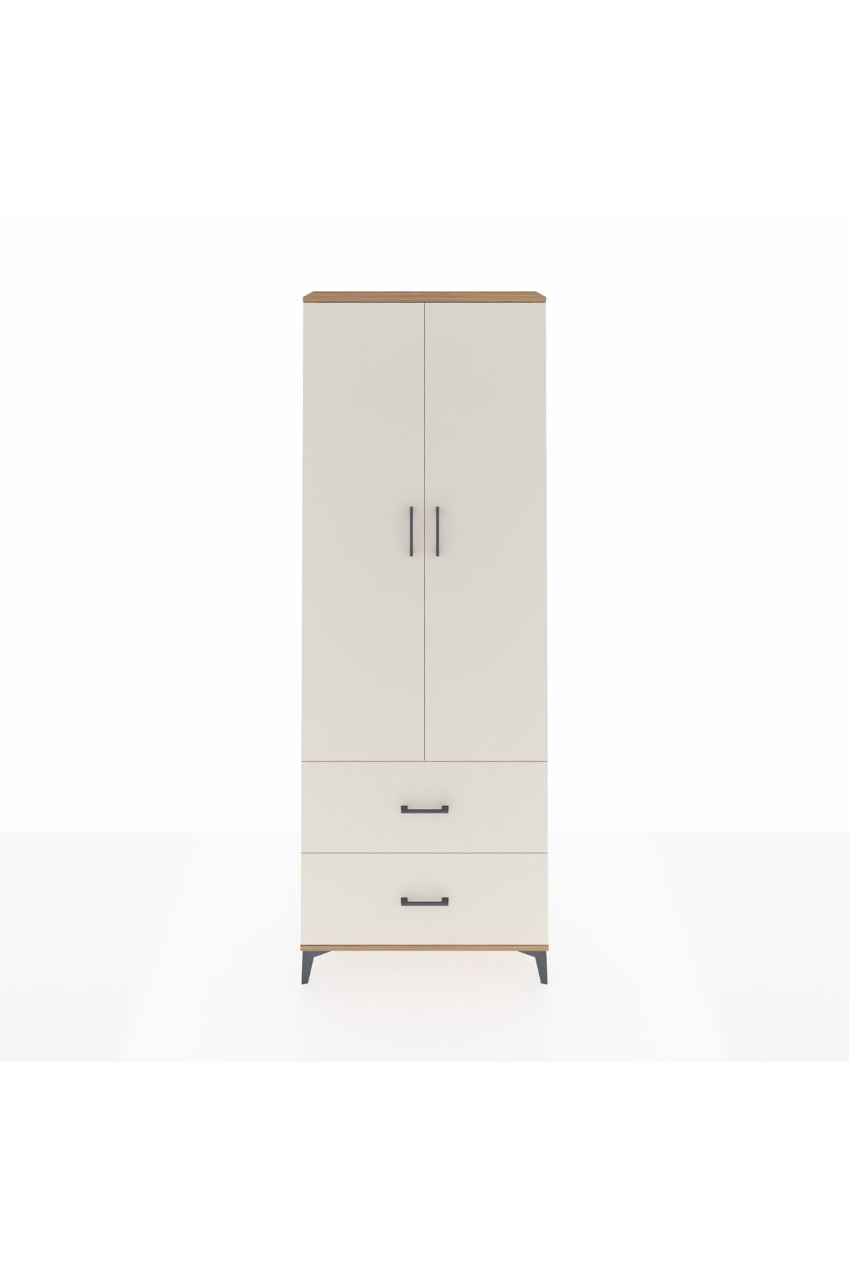 Arges Dolap Tek Raflı 2 Çekmeceli Tek Askılı 88x30x243 - S33M315V7A