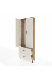 Arges Dolap Tek Raflı 2 Çekmeceli Tek Askılı 88x30x243 - S33M315V7A