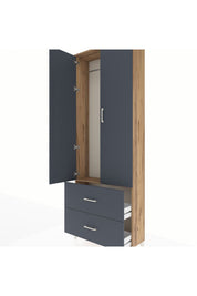 Arges Dolap Tek Raflı 2 Çekmeceli Tek Askılı 88x30x243 - S33M315V8A