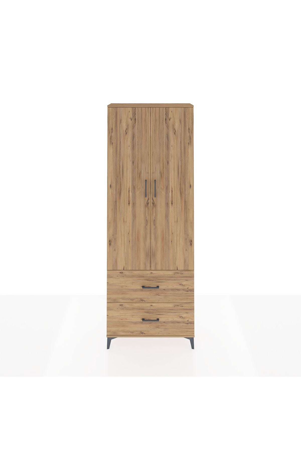 Arges Dolap Tek Raflı 2 Çekmeceli Tek Askılı 88x30x243 - S33M315V9A