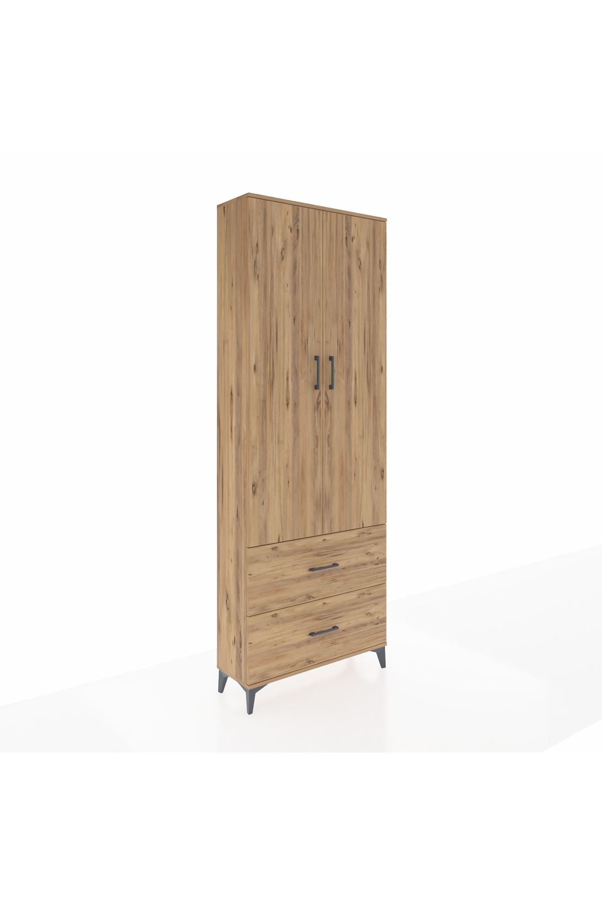 Arges Dolap Tek Raflı 2 Çekmeceli Tek Askılı 88x30x243 - S33M315V9A
