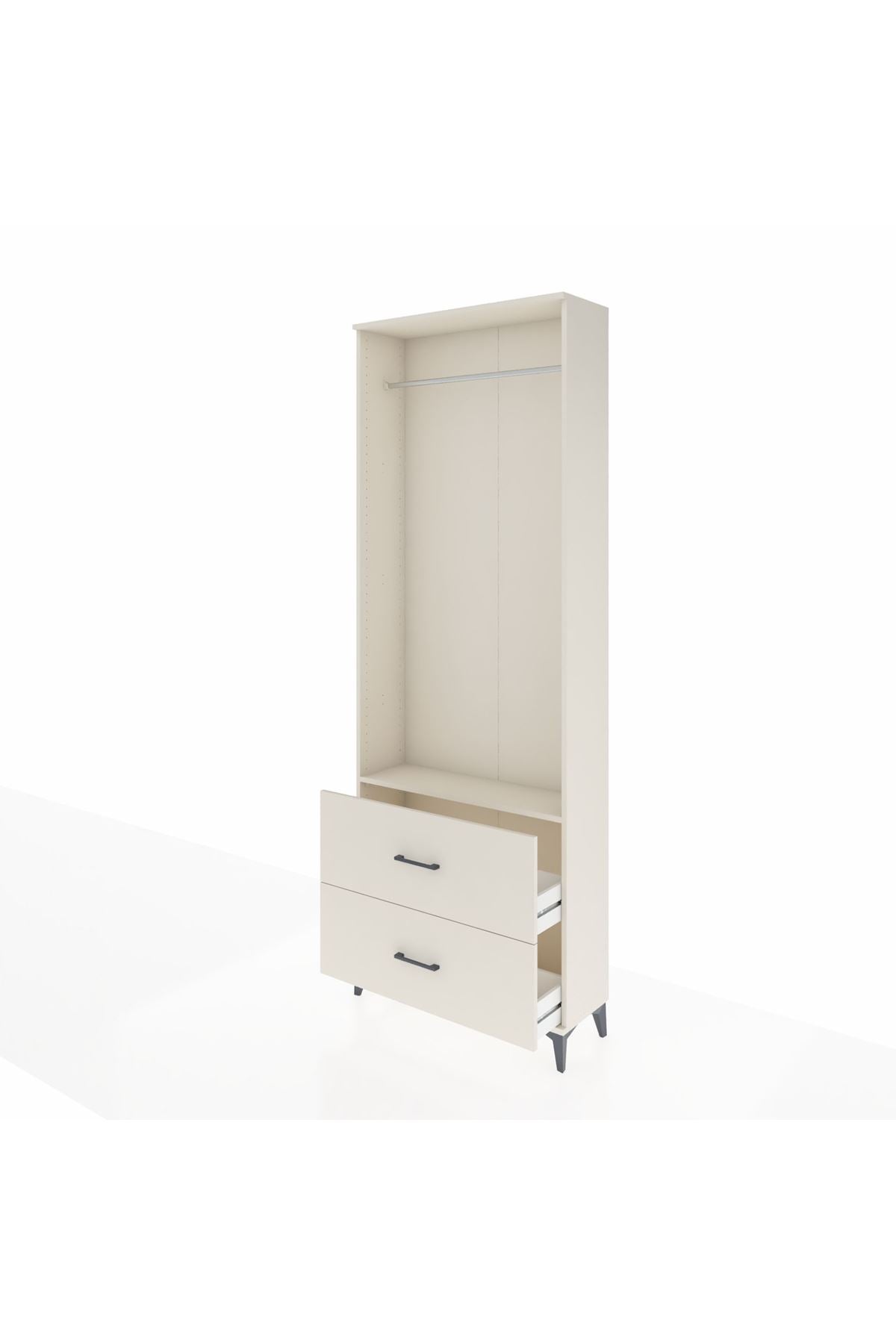 Arges Dolap Tek Raflı 2 Çekmeceli Tek Askılı 88x30x243 - S33M316V1A