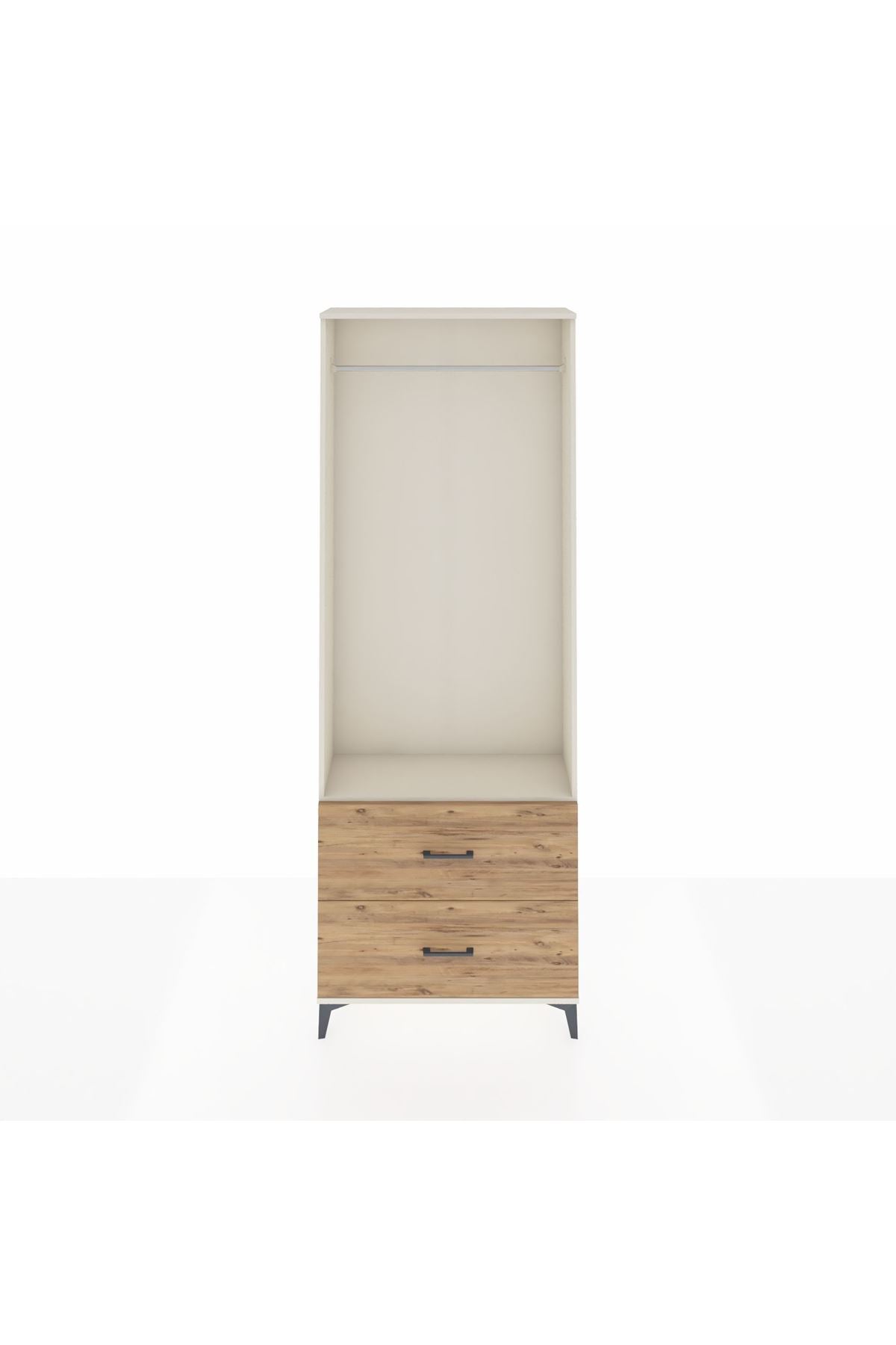 Arges Dolap Tek Raflı 2 Çekmeceli Tek Askılı 88x30x243 - S33M316V3A