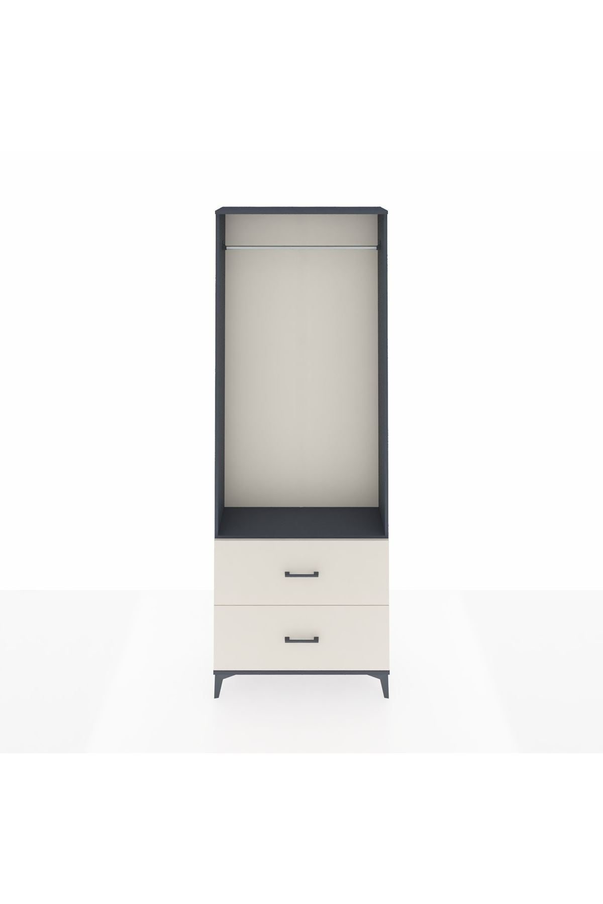 Arges Dolap Tek Raflı 2 Çekmeceli Tek Askılı 88x30x243 - S33M316V4A